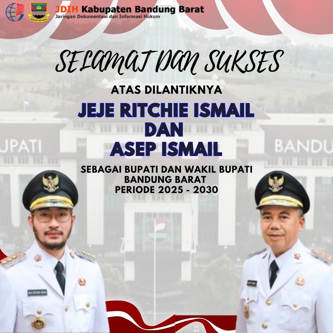 Pasangan Jeje Ritchie Ismail – Asep Ismail Secara Resmi Dilantik Menjadi Bupati dan Wakil Bupati Bandung Barat